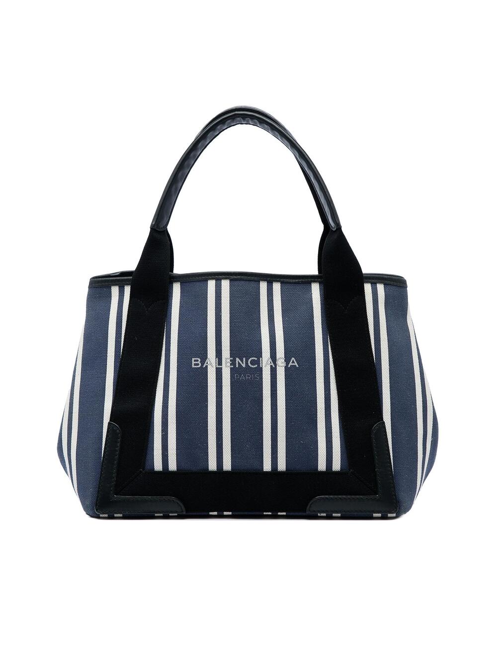 Balenciaga Canvas Striped Navy Cabas S #370016B73B